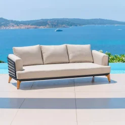 Salotto da giardino alluminio 5 posti 5 pezzi Monte Carlo Grigio antracite e tortora