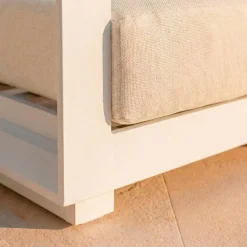 Salotto da giardino alluminio 5 posti 4 pezzi Elba Bianco e beige