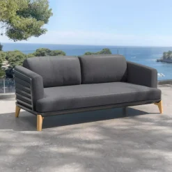 Salotto da giardino alluminio 5 posti 4 pezzi Monte Carlo Grigio antracite