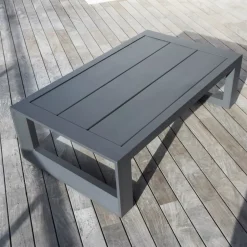 Salotto da giardino alluminio 7 posti 5 pezzi Elba Grigio antracite e grigio chiaro