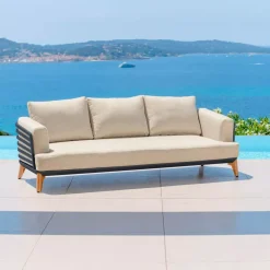 Salotto da giardino alluminio 8 posti 6 pezzi Monte Carlo Grigio antracite e beige