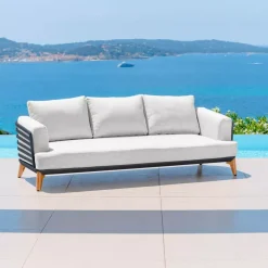 Salotto da giardino alluminio 8 posti 6 pezzi Monte Carlo Grigio antracite e grigio chiaro