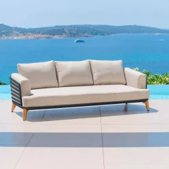 Salotto da giardino alluminio 8 posti 6 pezzi Monte Carlo Grigio antracite e tortora