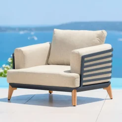 Salotto da giardino alluminio 9 posti 12 pezzi Monte Carlo Grigio antracite e beige