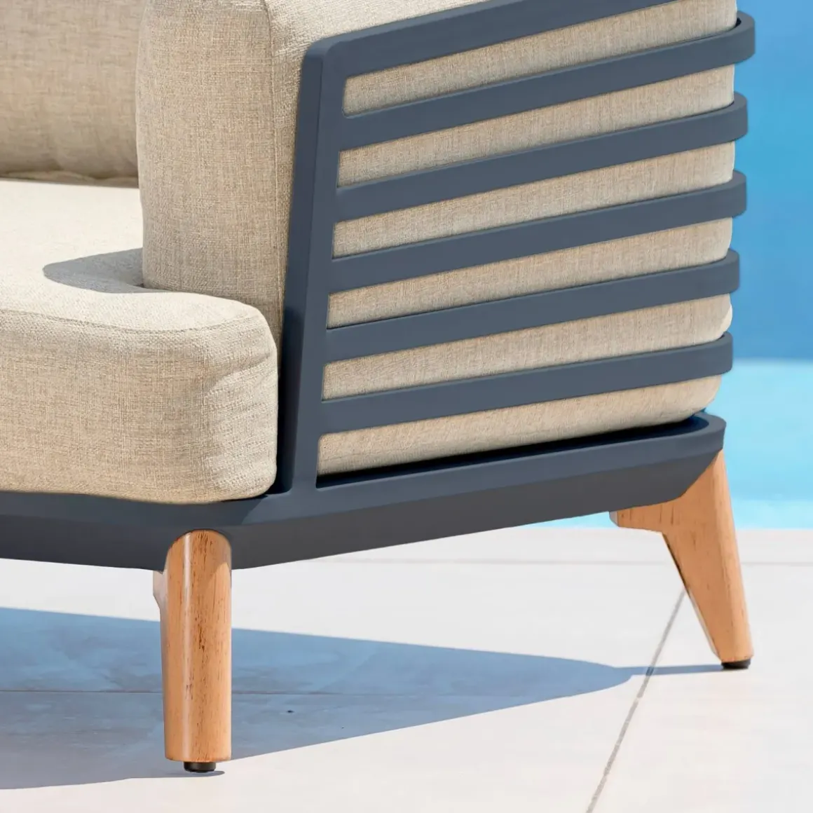 Salotto da giardino alluminio 9 posti 12 pezzi Monte Carlo Grigio antracite e beige