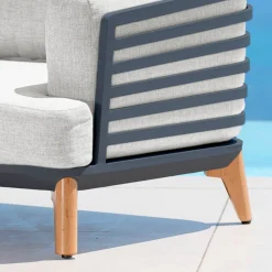 Salotto da giardino alluminio 9 posti 12 pezzi Monte Carlo Grigio antracite e grigio chiaro