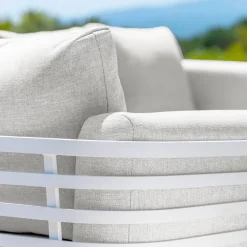 MOBELLIA Salotto Da Giardino-Salotto da giardino alluminio 12 posti 8 pezzi Monte Carlo Bianco e grigio chiaro