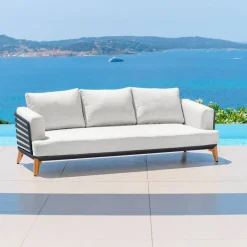 MOBELLIA Salotto Da Giardino-Salotto da giardino alluminio 12 posti 8 pezzi Monte Carlo Grigio antracite e grigio chiaro