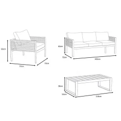 Salotto da giardino Bali Grigio antracite/Ardesia - 5 posti