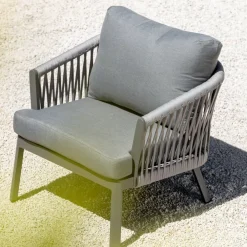 Salotto da giardino in alluminio 7 posti 5 pezzi Amalfi Grigio antracite