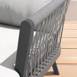 Salotto da giardino in alluminio 7 posti 5 pezzi Amalfi Grigio antracite e grigio chiaro