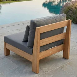 Salotto da giardino in legno di acacia 8 posti 5 pezzi Bornéo Grigio antracite