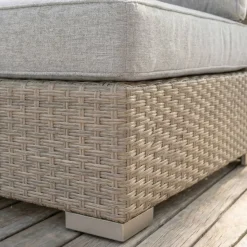Salotto da giardino in resina intrecciata 4 posti 4 pezzi Palma Grigio