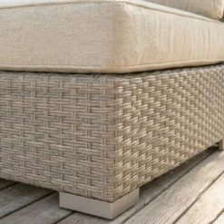 Salotto da giardino in resina intrecciata 5 posti 6 pezzi Palma Grigio e beige