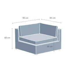 Salotto da giardino in resina intrecciata 4 posti 5 pezzi Palma Bianco e beige