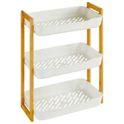 5 Five Simply Smart Contenitori Bagno-Scaffale da bagno a 3 livelli (H45 cm) Natureo