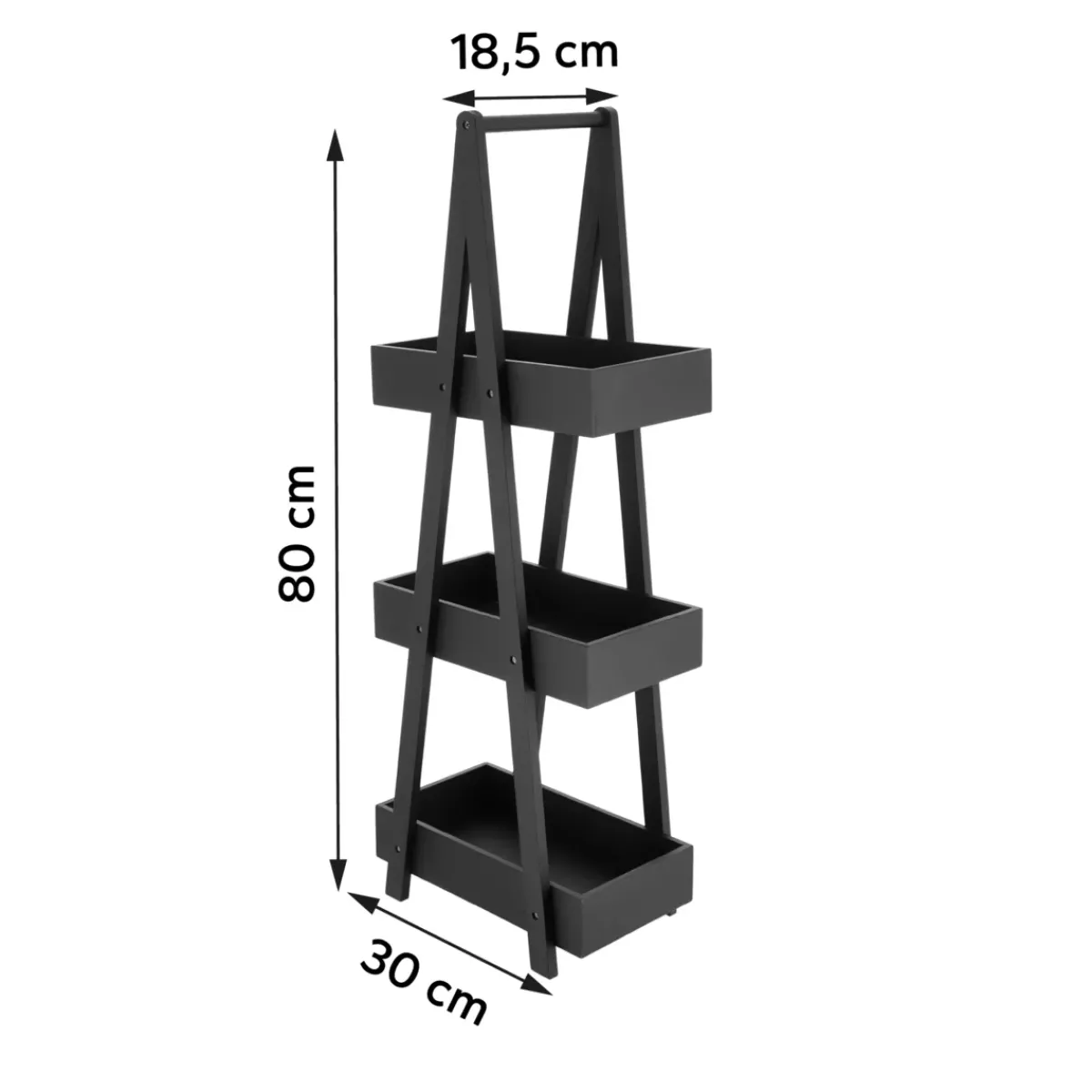 TENDANCE Librerie E Scaffali|Contenitori Bagno-Scaffale in bambù 3 livelli (H80 cm) Piramide
