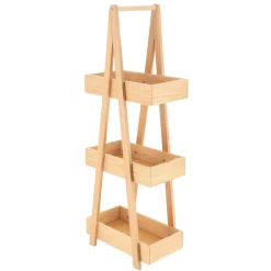 TENDANCE Librerie E Scaffali|Contenitori Bagno-Scaffale in legno a 3 livelli (H80 cm) Piramide