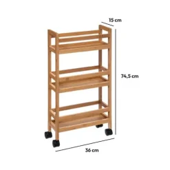 ATMOSPHERA Mobili Bagno-Scaffale 3 ripiani bambù (H74,5 cm) Pia