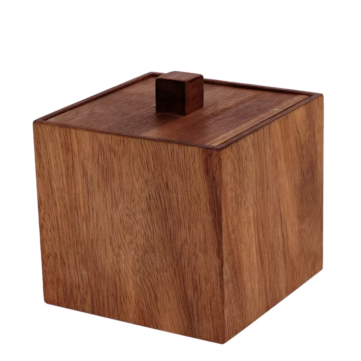 TENDANCE Accessori Bagno-Scatola di cotone in legno d'acacia (H10 cm) Lina