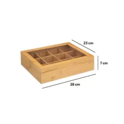 5 Five Simply Smart Cesti E Scatole Portaoggetti-Scatola 12 scomparti rimovibile (23 x 28 cm) Siao Bambù