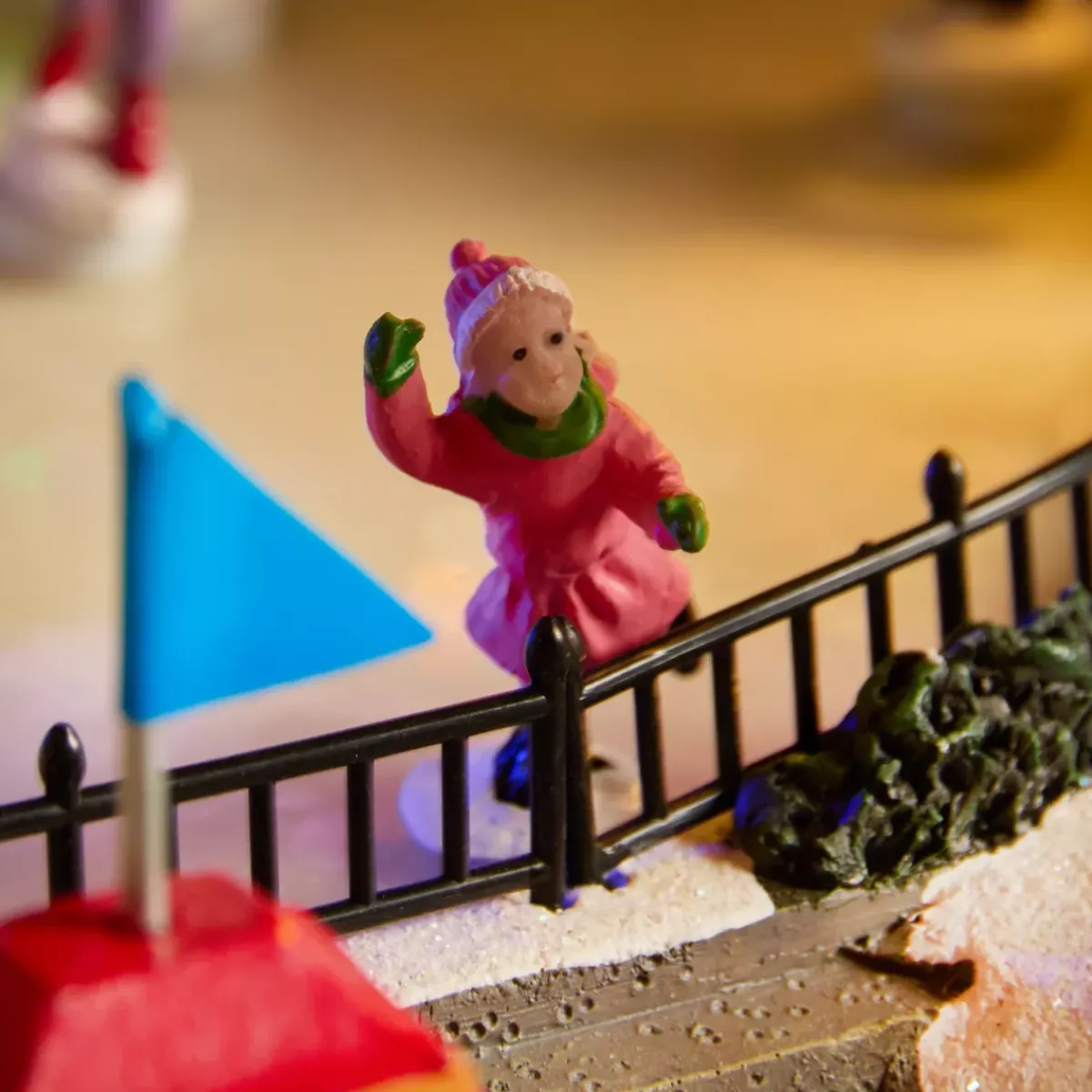 KAEMINGK Villaggio Di Natale Luminoso-Scena di vita illuminata e musicale Pista di patinaggio esterna