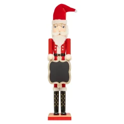 JJA Babbo Natale Animali E Personaggi|Personaggi E Oggetti Grande Dimensione-Schiaccianoci in legno (H90 cm) Ambroise e la sua lavagnetta