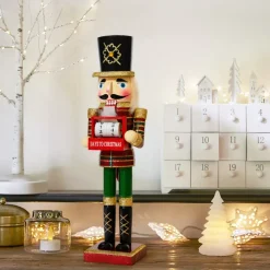 KAEMINGK Babbo Natale Animali E Personaggi-Schiaccianoci in legno (H38 cm) Calendario dell'Avvento glitterato