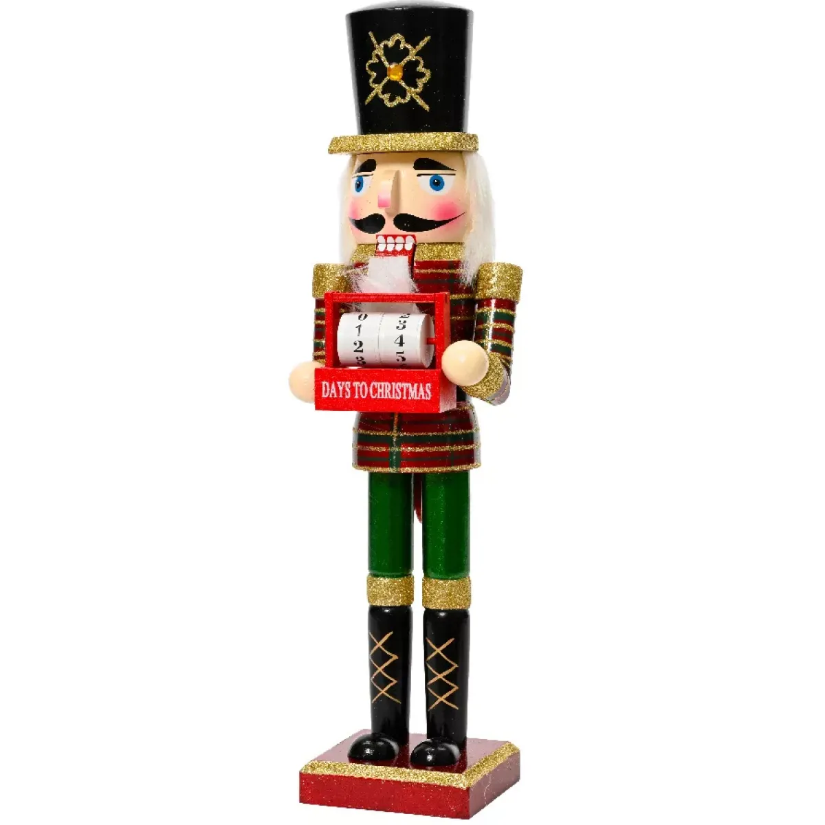 KAEMINGK Babbo Natale Animali E Personaggi-Schiaccianoci in legno (H38 cm) Calendario dell'Avvento glitterato