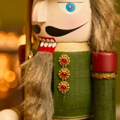 KAEMINGK Babbo Natale Animali E Personaggi-Schiaccianoci in legno (H38 cm) Timothé la regalità Verde e