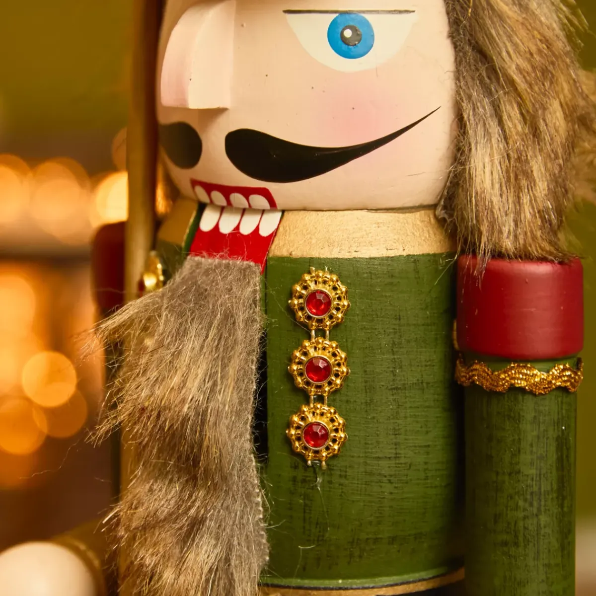 KAEMINGK Babbo Natale Animali E Personaggi-Schiaccianoci in legno (H38 cm) Timothé la regalità Verde e