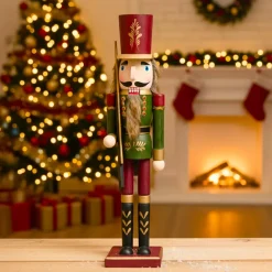 KAEMINGK Babbo Natale Animali E Personaggi-Schiaccianoci in legno (H50 cm) Timothé la regalità Verde e