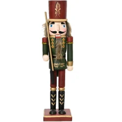 KAEMINGK Babbo Natale Animali E Personaggi-Schiaccianoci in legno (H50 cm) Timothé la regalità Verde e