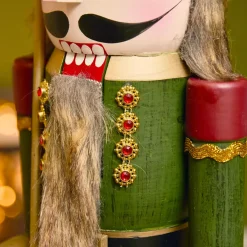 KAEMINGK Babbo Natale Animali E Personaggi-Schiaccianoci in legno (H50 cm) Timothé la regalità Verde e