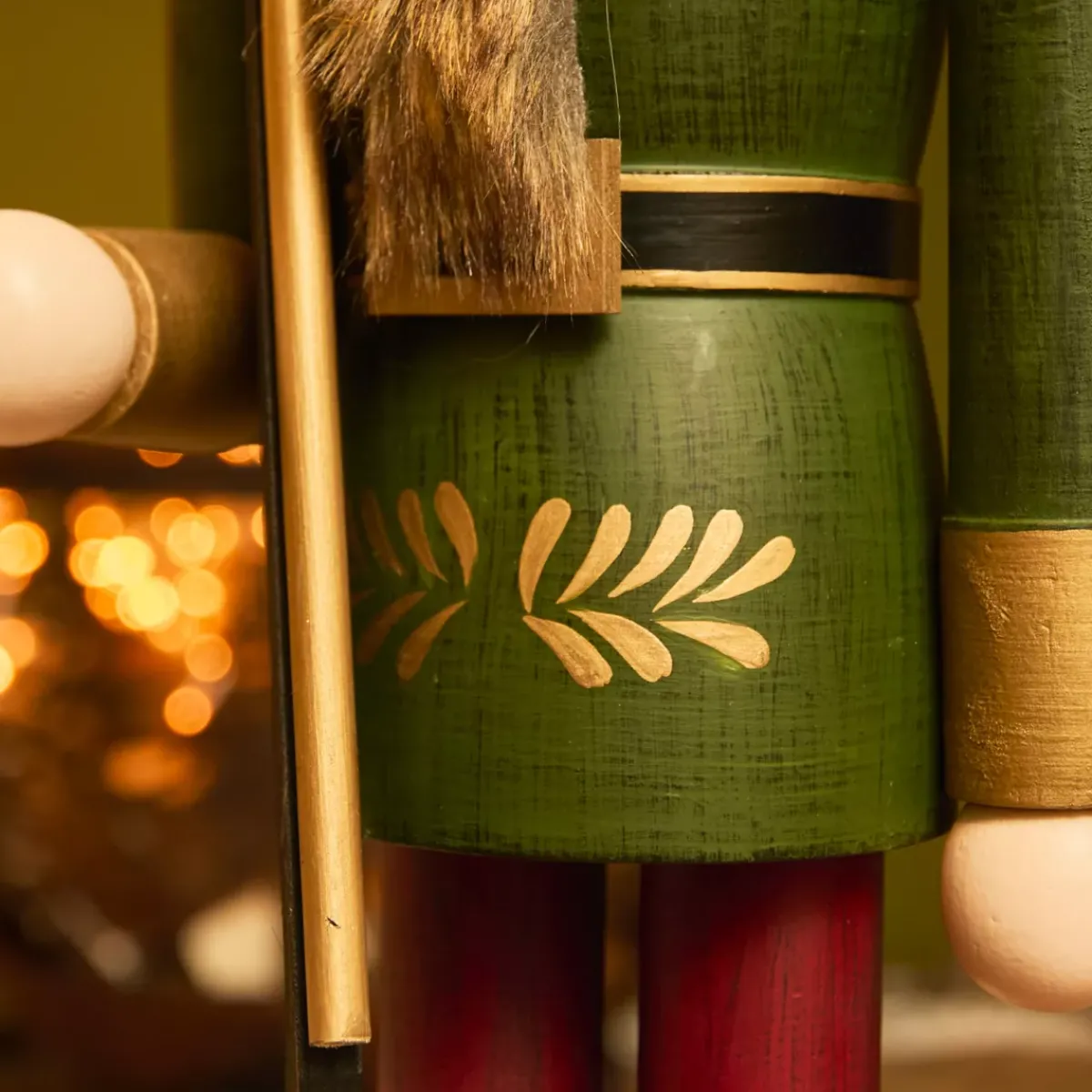 KAEMINGK Babbo Natale Animali E Personaggi-Schiaccianoci in legno (H76 cm) Timothé la regalità Verde e
