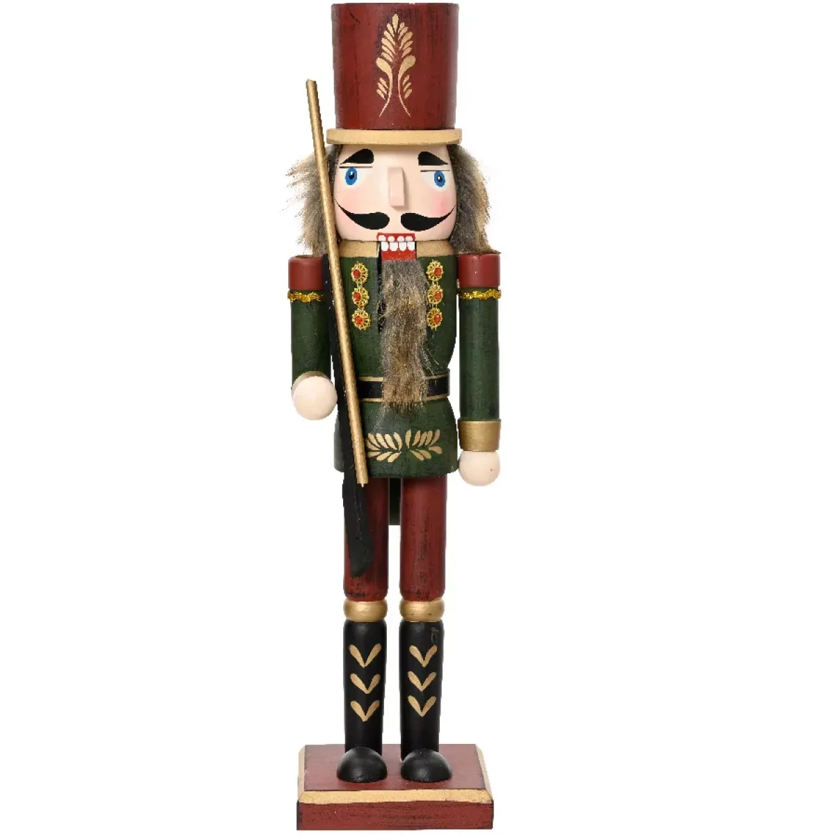 KAEMINGK Babbo Natale Animali E Personaggi-Schiaccianoci in legno (H76 cm) Timothé la regalità Verde e