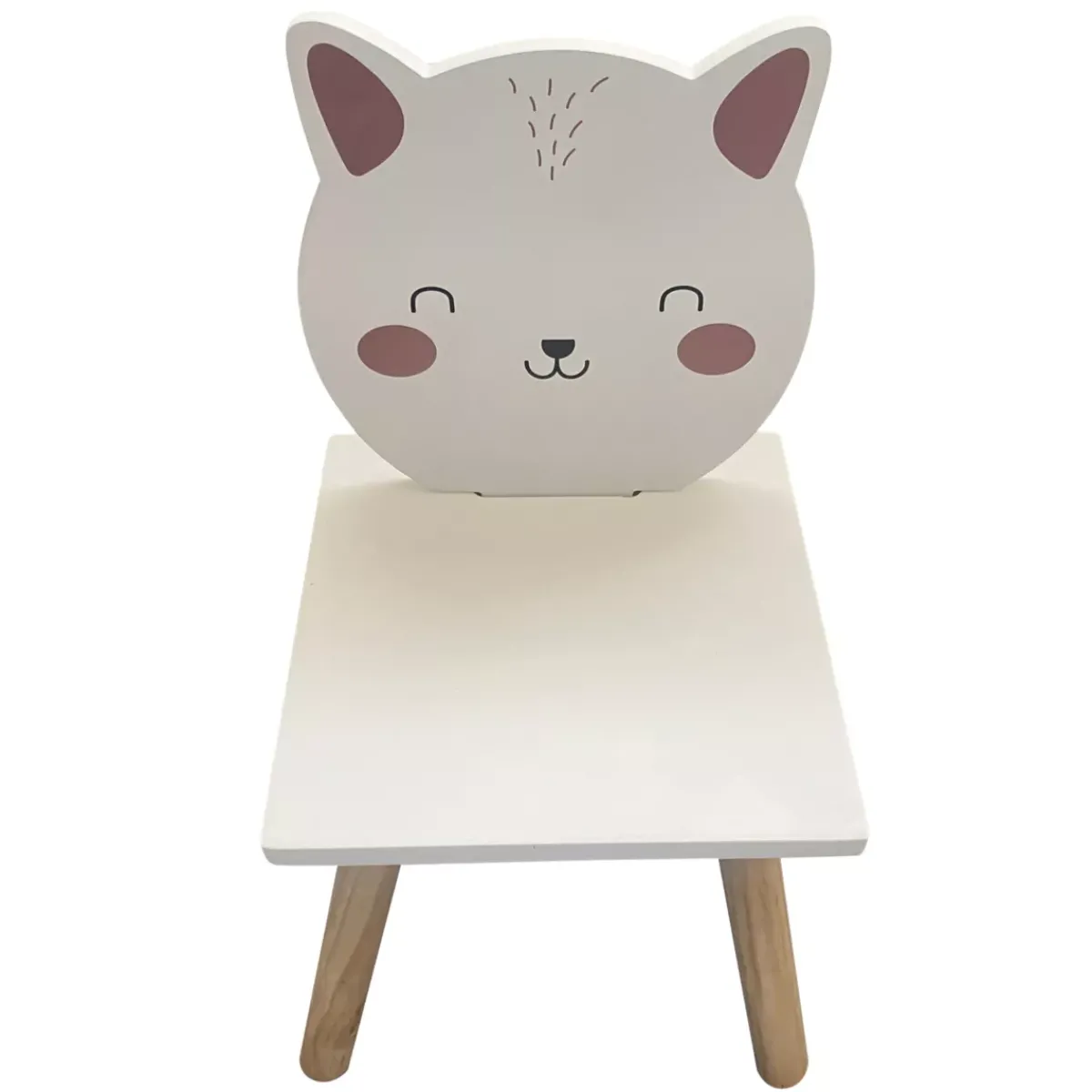 EMINZA Mobili Bambini-Sedia bambini legno (Alt 46 cm) Gattino