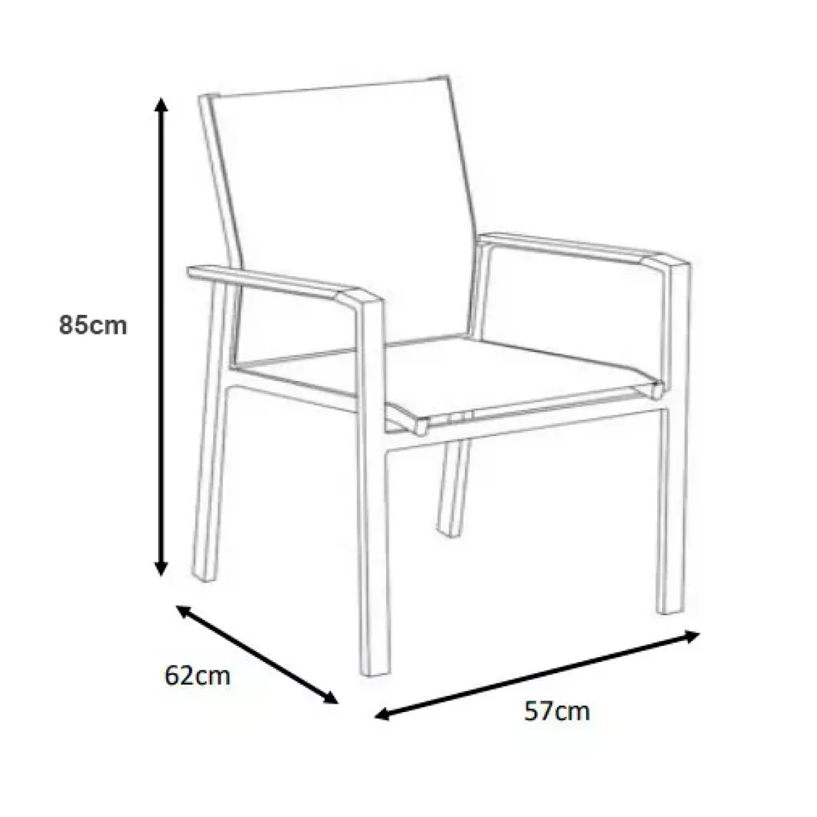 Sedia da giardino alluminio impilabile Bali - Bianco