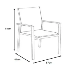 Sedia da giardino alluminio impilabile Bali - Grigio antracite