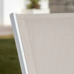 Sedia da giardino impilabile in alluminio con schienale alto Murano Bianco e tortora