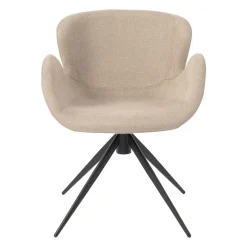 Sedia-Sedia da pranzo girevole con braccioli in tessuto testurizzato (Altezza seduta 46cm) Pema