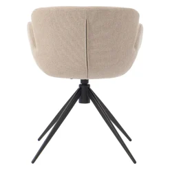 Sedia-Sedia da pranzo girevole con braccioli in tessuto testurizzato (Altezza seduta 46cm) Pema