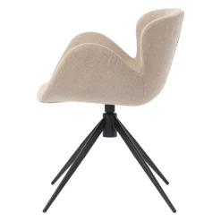Sedia-Sedia da pranzo girevole con braccioli in tessuto testurizzato (Altezza seduta 46cm) Pema