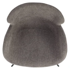 Sedia-Sedia da pranzo girevole con braccioli in tessuto testurizzato (seduta 46cm) Pema