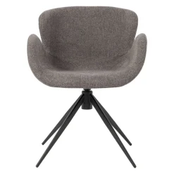 Sedia-Sedia da pranzo girevole con braccioli in tessuto testurizzato (seduta 46cm) Pema