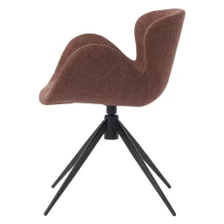Sedia-Sedia da pranzo girevole con braccioli in tessuto testurizzato (seduta 46cm) Pema Bordeaux