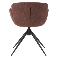 Sedia-Sedia da pranzo girevole con braccioli in tessuto testurizzato (seduta 46cm) Pema Bordeaux