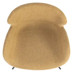 Sedia-Sedia da pranzo girevole con braccioli in tessuto testurizzato (Altezza seduta 46cm) Pema Miele
