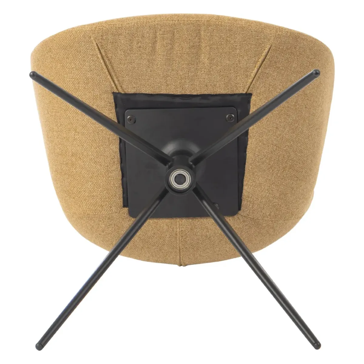 Sedia-Sedia da pranzo girevole con braccioli in tessuto testurizzato (Altezza seduta 46cm) Pema Miele
