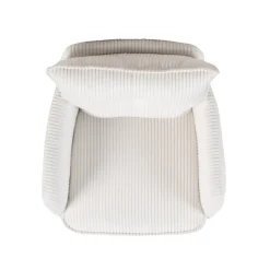 Sedia-Sedia da pranzo girevole in velluto a coste (seduta 48 cm) Nuva Bianca